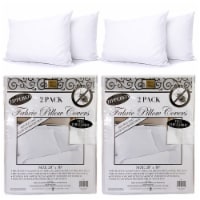 4PC Bedding Waterproof Pillow Zippered Protector Premium Fabric Breathable Cover