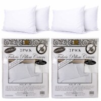 4PC Bedding Waterproof Pillow Zippered Protector Premium Fabric Breathable Cover