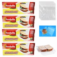 480 Fold Top Sandwich Snack Bags Food Storage Plastic Baggies Office Travel Home