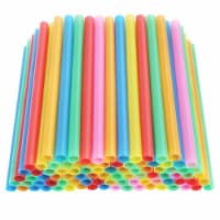 30 Large Wide Neon Drinking Straws Milkshake Smoothie Plastic Home Bar BPA Free
