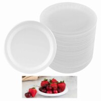 50 Pack Premium Foam Plastic Plates 6 Inch Party White Soak Proof Heavy Duty 6