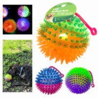 6 Pc Large Squeaky Spike Balls Flashing LED Light Up Pets Dog Puppy Cat Toy 5