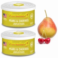 2 Paradise Organic Air Freshener Pears Cherries Scent Fiber Can Home Car Aroma