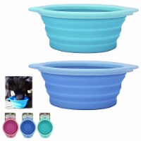 Blue Elevated Pet Bowls with Non Slip Stand and Silicone Collapsible Bowls  16 Ounces, 1 unit - Kroger