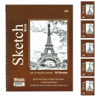 6 Pc Drawing Books Sketchbooks Sketch Pad Side Spiral Bound Art Paper 8.5 X11