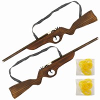 2 Pc Wooden Rubber Band Gun Toy Shotgun 26 L Shooter Cowboy Classic Vintage Gift