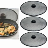 3 Pc Set Steel Mesh Splatter Screen Grease Hot Oil Guard Frying Pan Cover 11