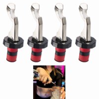 4 X Liquor Spirit Pourer Flow Wine Bottle Pour Spout Stopper Plastic Oil Vinegar