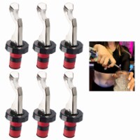 6 Pc Bottle Pourer Stoppers Liquor Spirit Wine Cork Plastic Olive Oil Pour Spout
