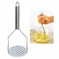 1 Stainless Steel Potato Masher Heavy Duty Metal Vegetable Avocado Guac Press