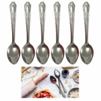 6 Pc Stainless Steel Dinner Spoons Tablespoons Flatware Silverware Soup Utensils