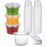 Kitcheniva Disposable Clear Plastic Cups With Flat Lids 16 oz Set