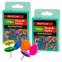 240 Pc Colorful Flat Push Pin Thumb Tacks 3/8 Board Bulletin Cork Wall Office