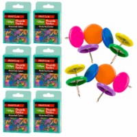 720ct Multicolor Thumb Tacks 3/8 Round Flat Push Pin Cork Board Office Bulletin