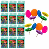 1440ct Flat Round Push Pin Multicolor Thumb Tack 3/8 Office Bulletin Cork Board