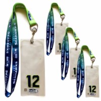 4 X Sports Lanyards NFL Seattle Seahawks 12th Man Ticket Credential Badge Holder