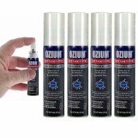 4 Pc Ozium 0.08oz Air Sanitizer Spray New Car Scent Odor