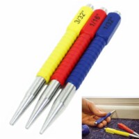 3 Pc Nail Punch Set Hardened Steel Precision Cushioned Assorted Color Coded Tool