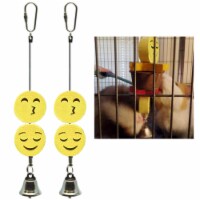 2 Treat Dispenser Chew-Moji Kabob Skewer Kebab Holder Hanging Refill Feeder Bell