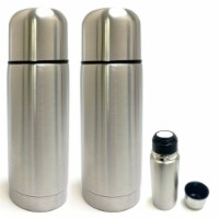 2 Stainless Steel Vacuum Flask Bottle Thermos Hot Cold Tea Coffee Insulated 12oz