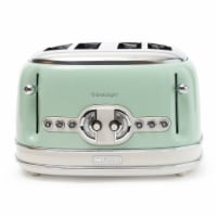 Ariete 156 Vintage Style 1500W 4 Slice Toaster With Defrost and Reheat Green 1 Piece Food 4 Less