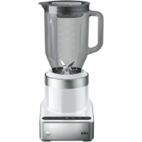 Braun PureMix Power Countertop Blender with Glass Blending Pitcher - Stainless Steel/White