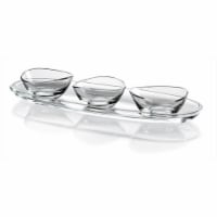 Majestic Gifts E60980-US Papaya 19.7 x 6.3 in. High Quality Glass Set Of 1 Small Tray Plus 3