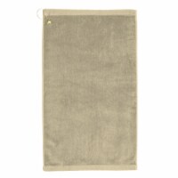 Premium Velour Golf Towel with Corner Hook &Grommet Placement-Beige