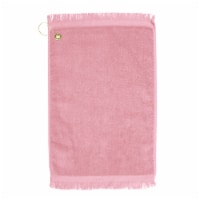 Premium Fringed Velour Golf Towel with Corner Hook &Grommet Placement-Light Pink