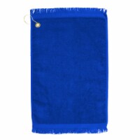 Premium Fringed Velour Golf Towel with Corner Hook &Grommet Placement-Royal