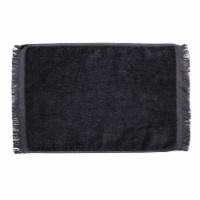 Premium Fringed Velour Spirit & Sport Towel 11 x18  Black