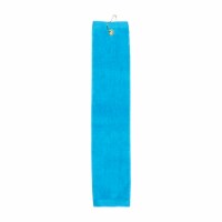 Premium Velour Golf Towel with Tri-fold Hook & Grommet Placement-Aqua