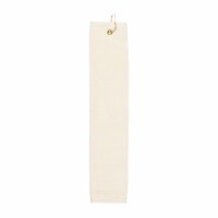 Premium Velour Golf Towel with Tri-fold Hook & Grommet Placement-Beige
