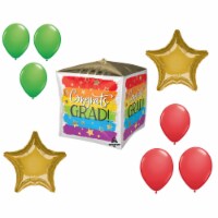 LOONBALLOON Graduation Grad Theme Balloon Set, 15 Inch 6x Latex Balloons