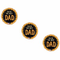 LOONBALLON Father's Day Theme Balloon Set, 3x Standard  Gold & Black Balloon