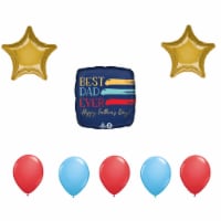LOONBALLON Father's Day Theme Balloon Set, Standard Plaid Balloon and 6x latex balllons