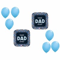 LOONBALLON Father's Day Theme Balloon Set, Standard Argyle Balloon and 6x latex balllons