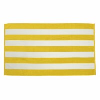 TowelSoft Premium Cabana Stripe 100% Cotton Terry Velour Beach Towel 35 inch x 60 inch-Yellow Perspective: Main