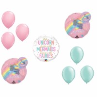 LOONBALLOON Unicorn Theme Balloon Set, 2x iridescent