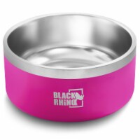 Black Rhino Dura-Bowl Pink 42 Oz | Double Insulated Steel Food & Water Dog Bowls