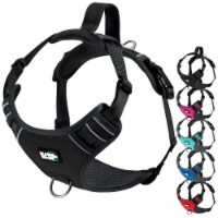 Black Rhino Harness - Comfort Mesh Padded Vest | Adjustable | Reflective (Medium Black/Bl)