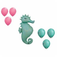 LOONBALLOON 38 Inch Mermaid Wishes Sea Horse Holographic Balloon Medium Shape (6x latex)