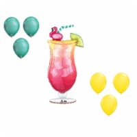LOONBALLOON 41 Inch Flamingo Tropical Cocktail Balloon Medium Shape Set