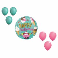 LOONBALLOON 18 Inch Birthday Ice Cream Balloon Medium Shape Set (6x latex) Perspective: Main