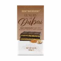 Meronne® Milk Chocolate Filled with Hazelnut Cream & Crispy Kadayif Candy Bar Perspective: Main
