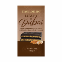 Meronne® Luxury of Dubai Dark Chocolate Filled with Hazelnut Cream & Crispy Kadayif Perspective: Main