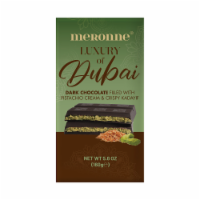 Meronne® Luxury of Dubai Dark Chocolate Filled with Pistachio Cream & Crispy Kadayif Perspective: Main
