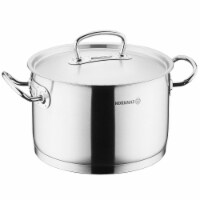 YBM Home a1162 9.4 in. Dia. x 3.9 in. Korkmaz Stainless Steel Stockpot with Lid & Handles&#44