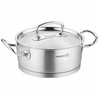 YBM Home a1170 9.4 in. Dia. x 3.9 in. Korkmaz Proline Stainless Steel Low Casserole Stockpot