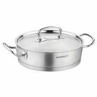 YBM Home a1172 9.4 in. Dia. x 3.9 in. Korkmaz Proline Stainless Steel Low Casserole Stockpot